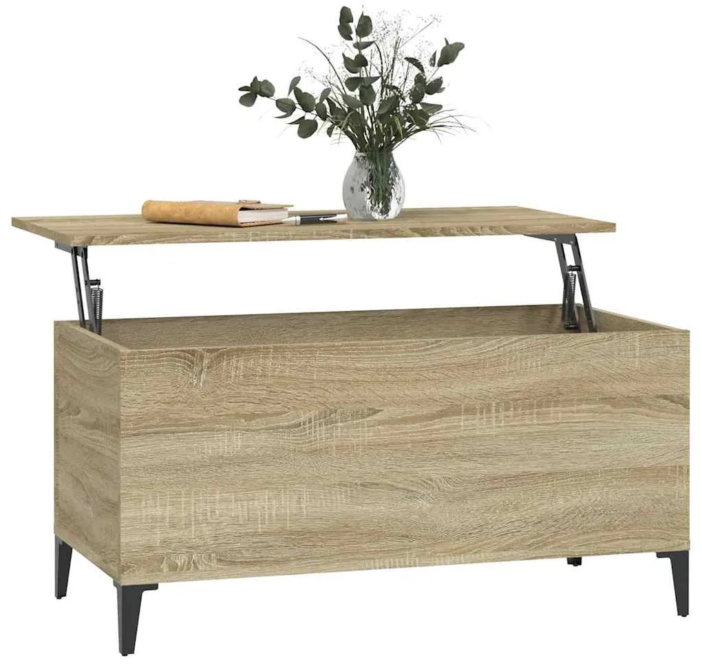 vidaXL Τραπεζάκι Σαλονιού Sonoma Δρυς 90x44,5x45εκ. Επεξεργασμένο Ξύλο