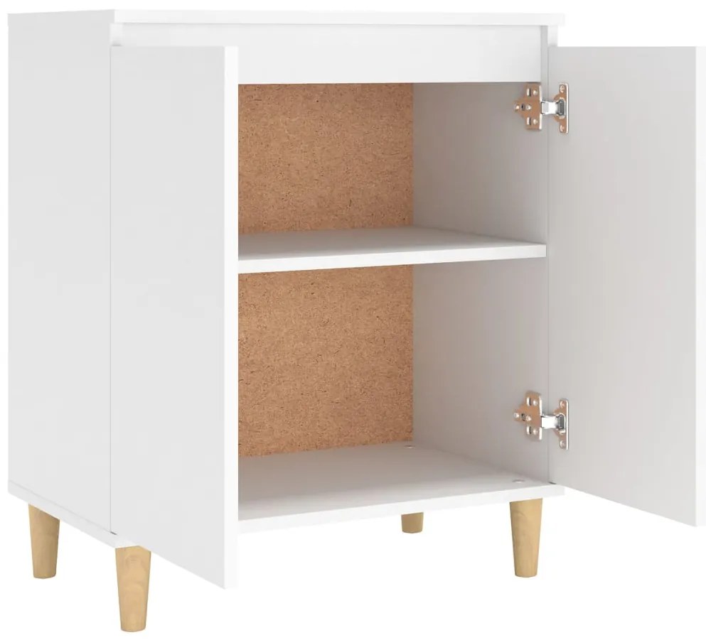vidaXL Μπουφές Λευκός 60 x 35 x 70 εκ. από Επεξ. Ξύλο με Ξύλινα Πόδια