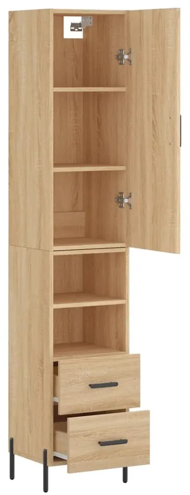 vidaXL Μπουφές Sonoma δρυς 34,5 x 34 x 180 εκ. από Επεξεργασμένο Ξύλο