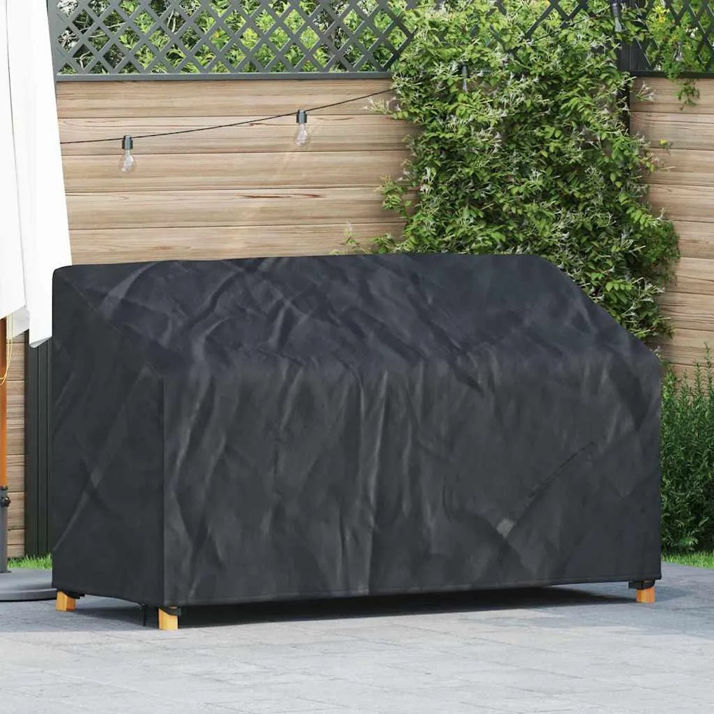 vidaXL Κάλυμμα Παγκάκι Κήπου Μαύρο 165 x 70 x 65 / 94 cm Ύφασμα 420D