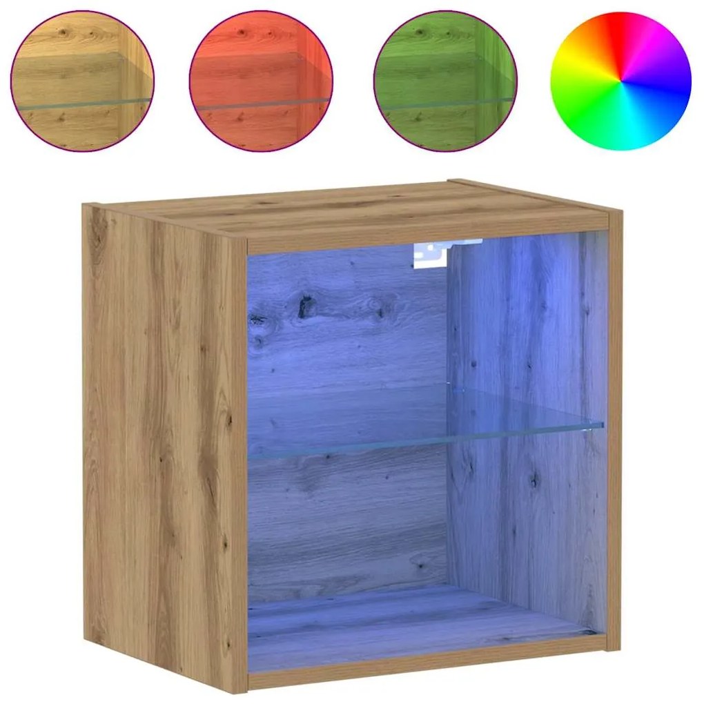 vidaXL Κρεμαστό Ράφι 2 τμχ Δρυός Artisan 40x28,5x40 εκ. Επεξεργασμένο Ξύλο