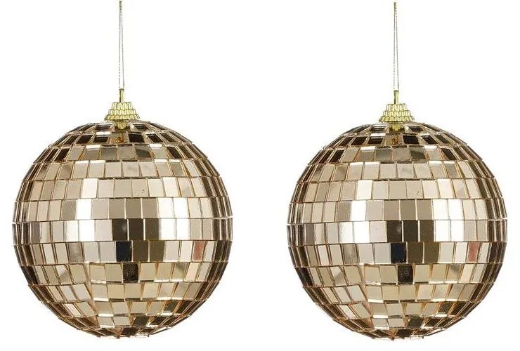 Χριστουγεννιάτικες Μπάλες Disco Mirror 02.1162269 (Σετ 2τμχ) 10cm Champagne