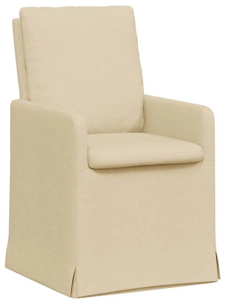vidaXL Καρέκλες φαγητού 2 pcs Κρεμ 57 x 67 x 98 εκ ύφασμα