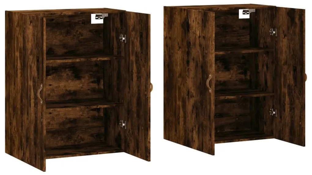 vidaXL Ντουλάπια Τοίχου 2 τεμ. Καπνιστή Δρυς 69,5 x 34 x 90 εκ.