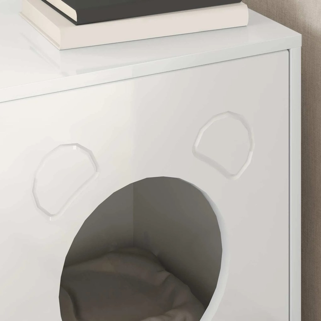 vidaXL Σπίτι Γάτας Λαμπερό Λευκό 42,5 x 40 x 52,5 εκ