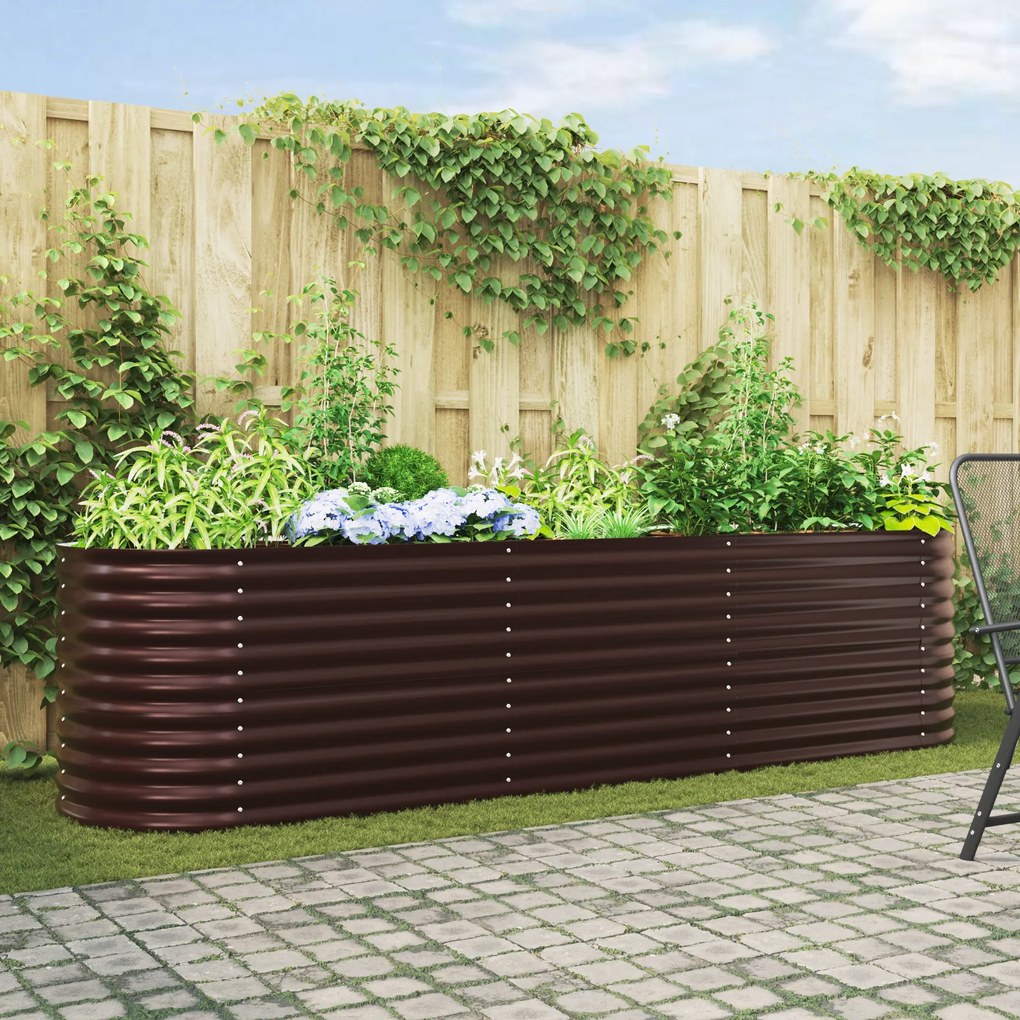 vidaXL Κρεβάτι για Κήπο Αναρτημένο Καφέ 320x80x81 εκ από Γαλβανισμένο Ατσάλι