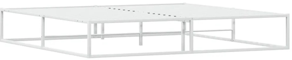 vidaXL Πλαίσιο κρεβατιού χωρίς στρώμα Λευκό 200x200 cm Μεταλλικό