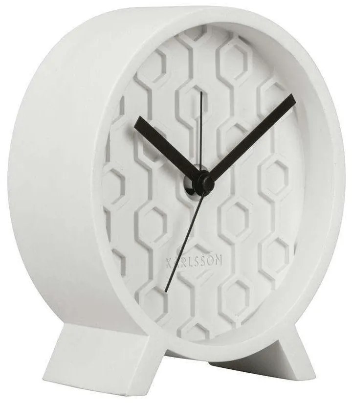 Ρολόι Επιτραπέζιο - Ξυπνητήρι Honeycomb KA5870WH 13x6x15cm White Karlsson Cement