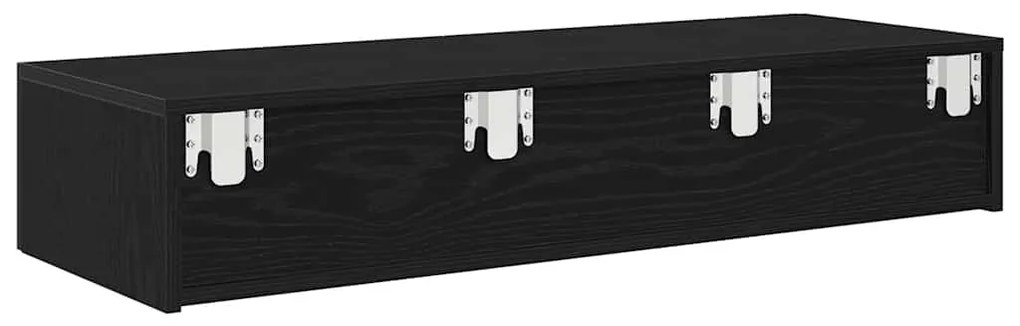 vidaXL Ράφι τοίχου με συρτάρια Μαύρο 100x36x19 cm Κατασκευασμένο ξύλο