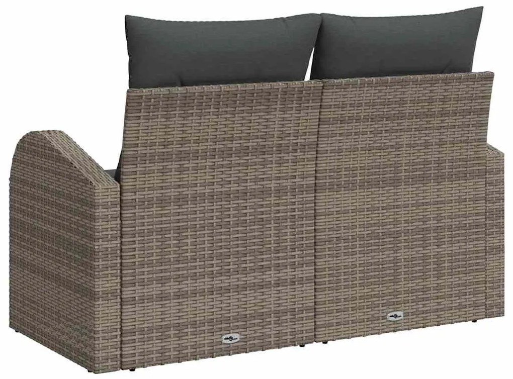 vidaXL Καναπές Κήπου με μαξιλάρι Γκρι 124 x 62 x 69cm συνθετικό ρατάν