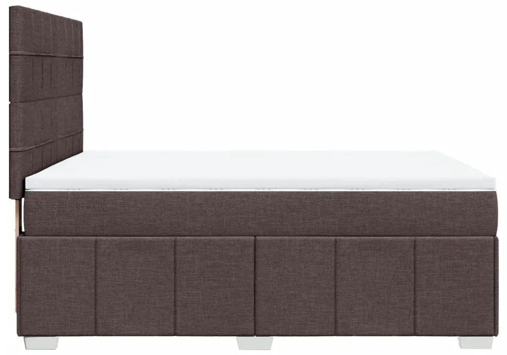 ΚΡΕΒΑΤΙ BOXSPRING ΜΕ ΣΤΡΩΜΑ ΣΚΟΥΡΟ ΚΑΦΕ 140X190 ΕΚ. ΥΦΑΣΜΑΤΙΝΟ 3291666