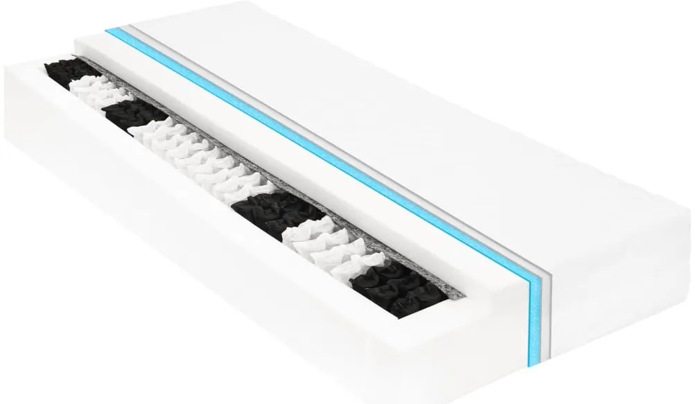 vidaXL Καναπές Κρεβάτι με Στρώμα 90 x 200 εκ. Λευκό Μασίφ Ξύλο Πεύκου