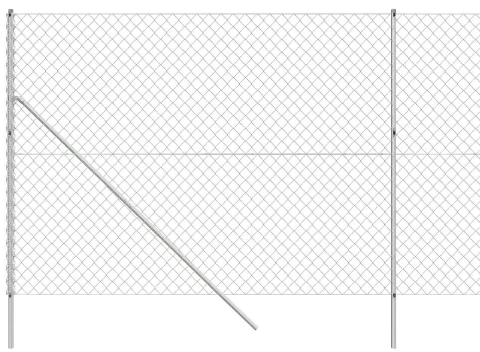 vidaXL Συρματόπλεγμα Περίφραξης Ασημί 1,8 x 25 μ. με Στύλους