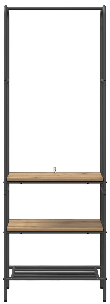 vidaXL Ράφι ρούχων με ράφια με ράφι artisan δρυς 60 x 30 x 171 εκ