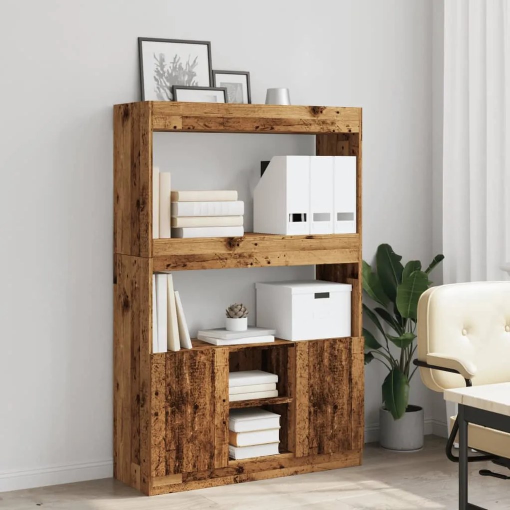 Ντουλάπι Όψη Παλαιού Ξύλου 92x33x140 εκ. Επεξεργασμένο Ξύλο - Καφέ