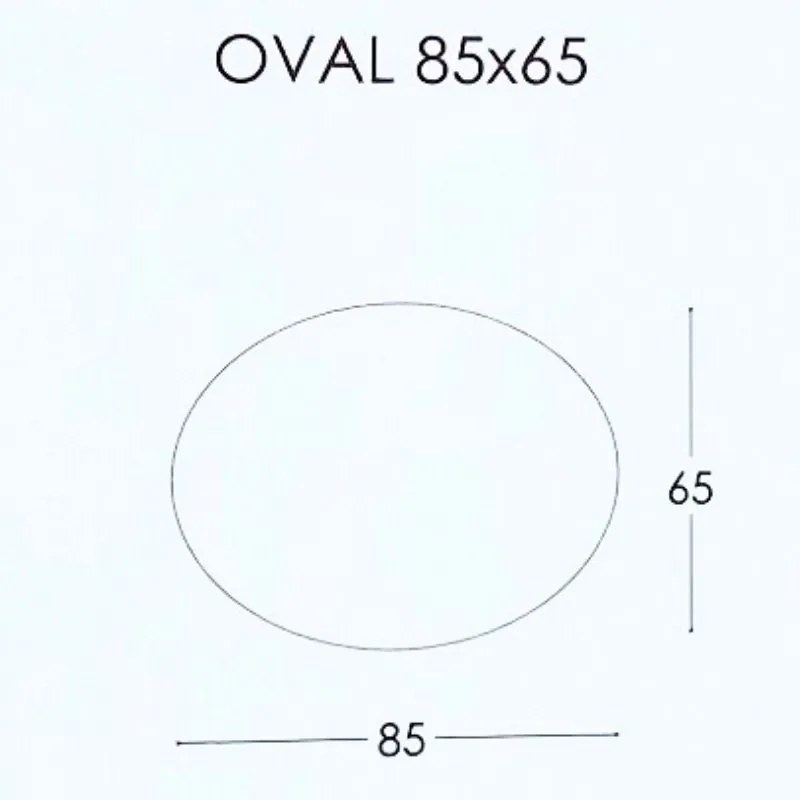 Καθρέπτης τοίχου Oval της Project Mirrors 85x65 με κρυφό φωτισμό Led Διακόπτης Αφής: Όχι