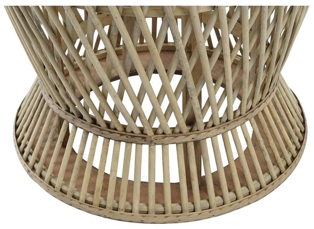 Βοηθητικό Τραπέζι DKD Home Decor Ανοιχτό καφέ Bamboo 60 x 60 x 52 cm