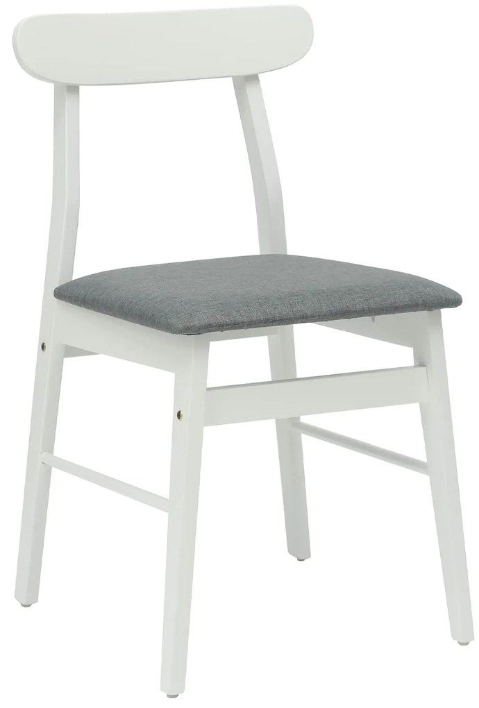 vidaXL Καρέκλα τραπεζαρίας 2 pcs Λευκό και Γκρι Στερεό Ξύλο Ραβέντι