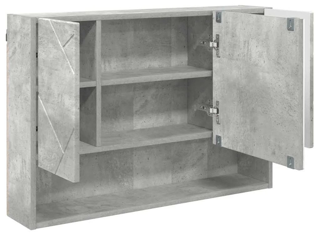 vidaXL Σετ Επίπλων Μπάνιου με συρτάρι με ράφι 3 pcs Σκυρόδεμα Γκρι