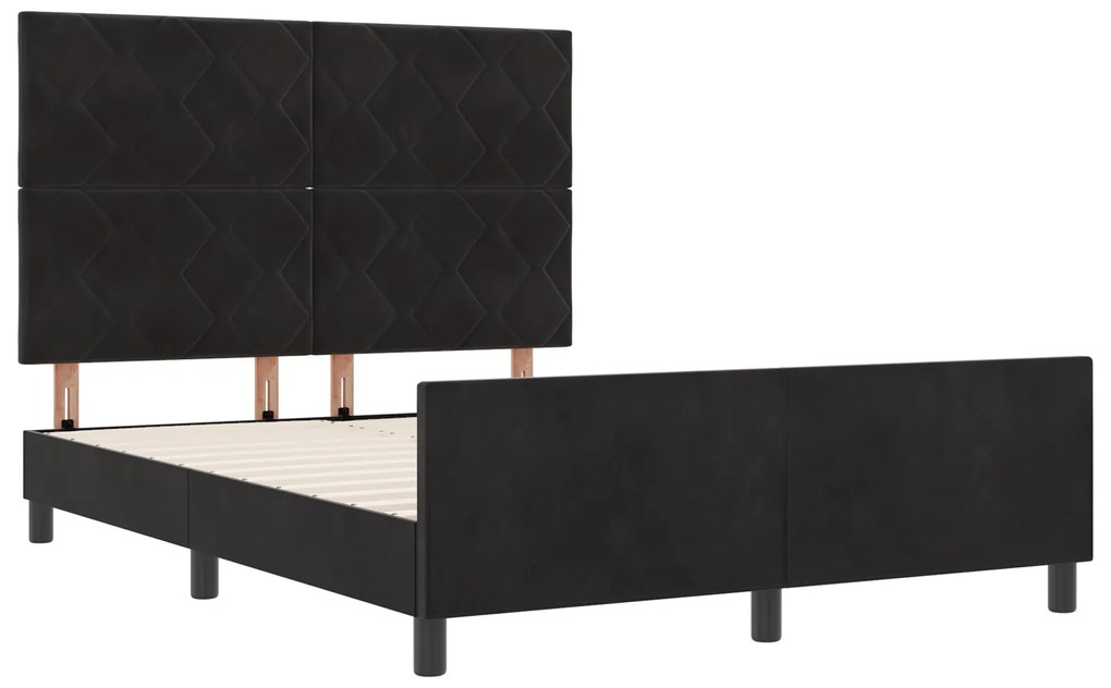 vidaXL Κρεβάτι Μαύρο 140x200 εκ. Βελούδο