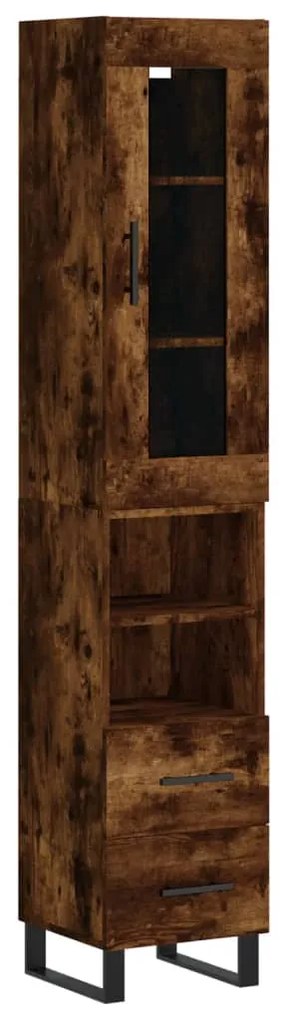 vidaXL Ντουλάπι Καπνιστή δρυς 34,5x34x180 εκ. από Επεξεργασμένο Ξύλο
