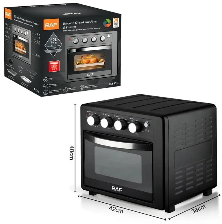 RAF Φριτέζα Αέρος & Ηελκτρικόσ Φούρνος 32lt 1700W R.5331 - Electric Oven & Air Fryer & Toaster