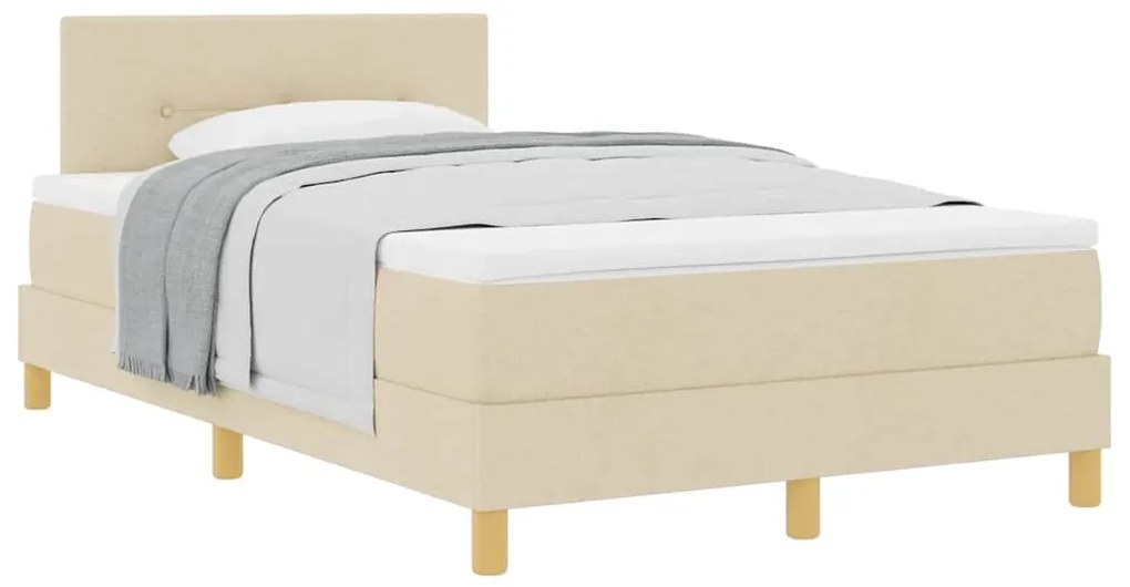 vidaXL Κρεβάτι box spring με στρώμα με στρώμα Κρεμ 120 x 190 cm ύφασμα