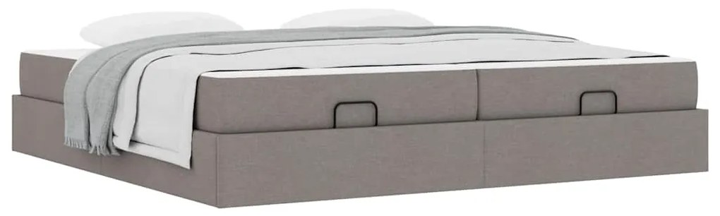 vidaXL Σκελετός Κρεβατιού με αποθήκευση Taupe 200 x 200 cm ύφασμα