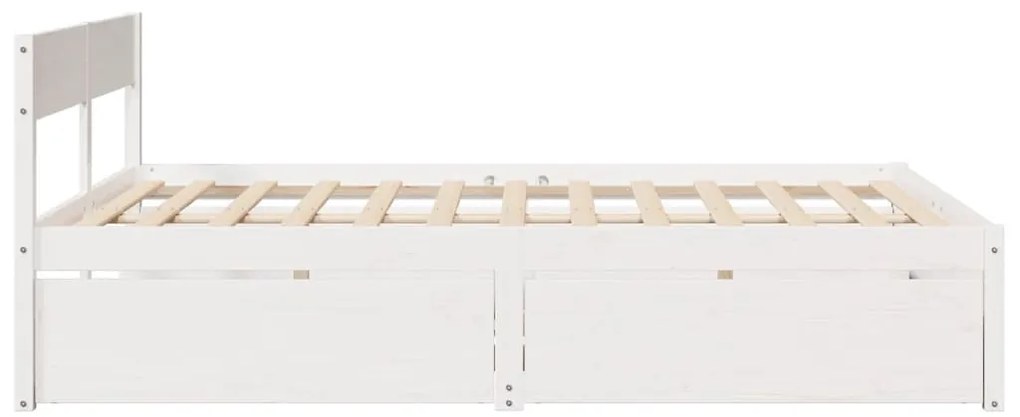 vidaXL Σκελετός Κρεβ. Χωρίς Στρώμα Λευκό 140x200 εκ Μασίφ Πεύκο