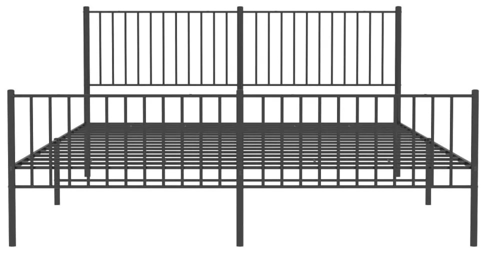 vidaXL Πλαίσιο Κρεβατιού Χωρ. Στρώμα&Ποδαρικό Μαύρο 180x200εκ. Μέταλλο