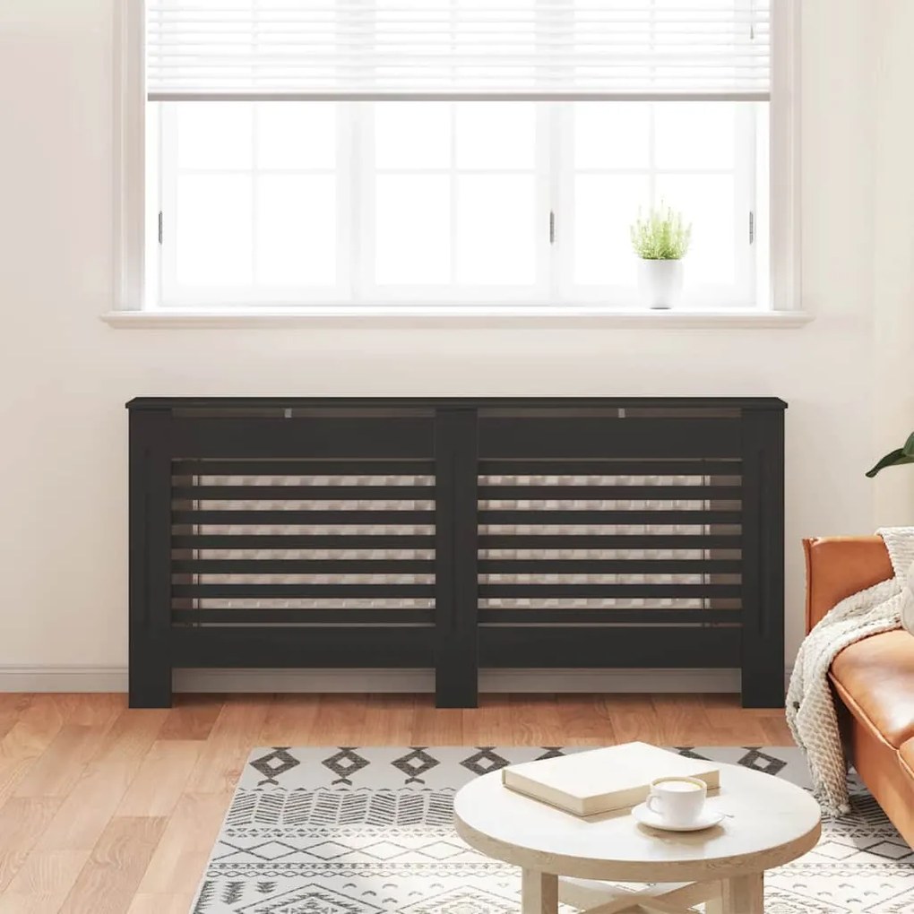 vidaXL Κάλυμμα Καλοριφέρ Μαύρο 172 x 19 x 81,5 εκ. από MDF