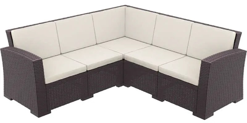 MONACO BROWN ΓΩΝΙΑ ΜΕ ΜΑΞΙΛΑΡΙ ΠΟΛ/ΝΙΟΥ 207X207X79εκ. SIESTA 207X207X79εκ.