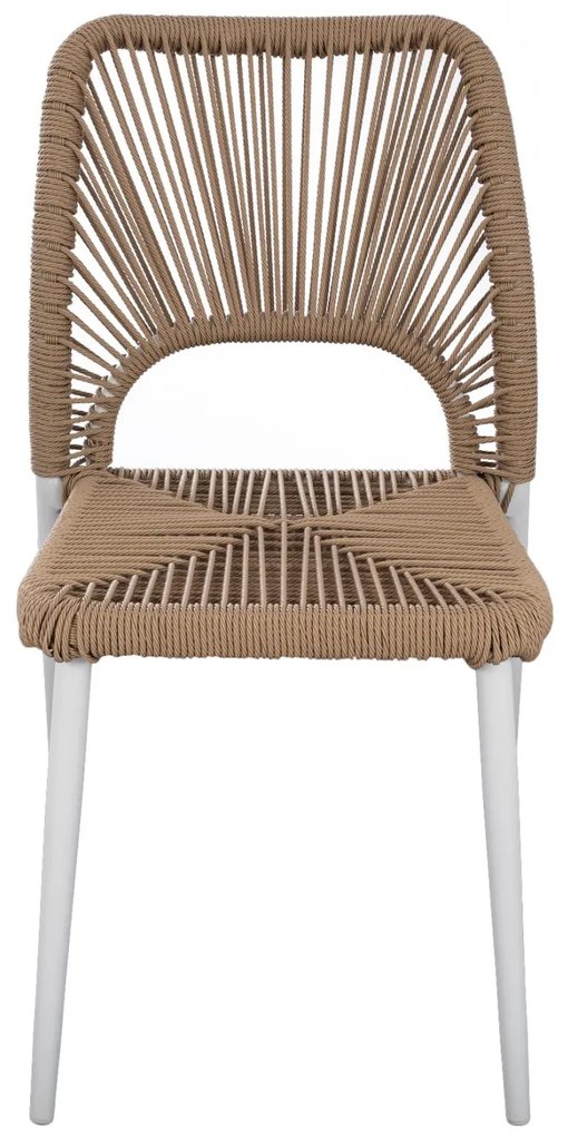 Καρέκλα C5770.01 Αλουμινίου Λευκή με Σχοινί PE Μπέζ 45x63x82Υ εκ. 45x63x82 εκ.
