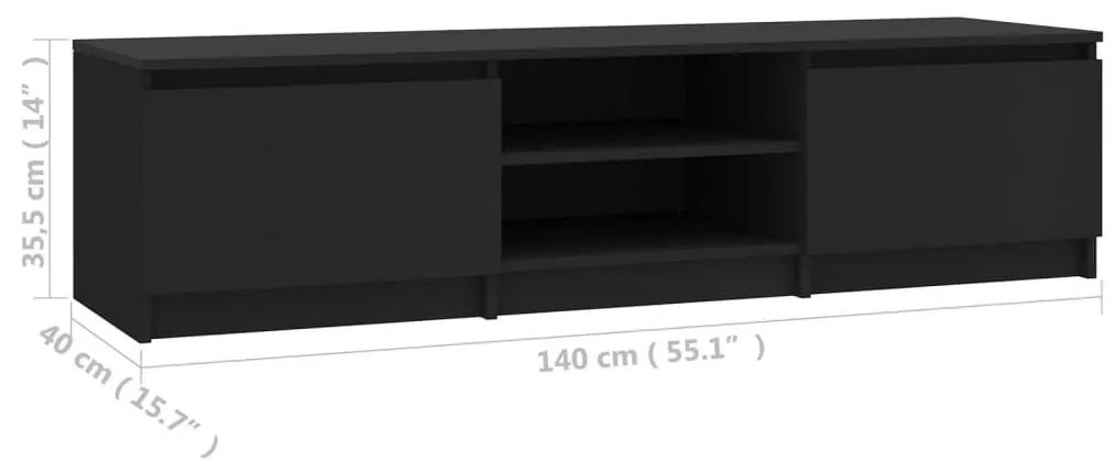 Έπιπλο Τηλεόρασης Μαύρο 140 x 40 x 35,5 εκ. από Μοριοσανίδα - Μαύρο