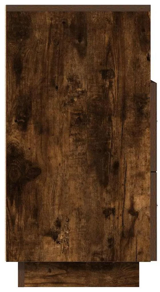 vidaXL Κομοδίνο με 2 συρτάρια Καπνιστή Δρυς 36x36x68 εκ.