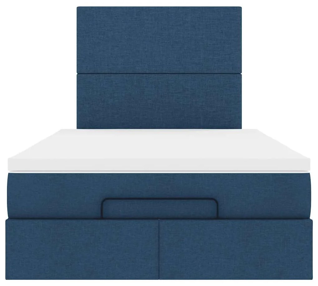 vidaXL Οθωμανικό κρεβάτι με στρώμα μπλε 120x200cm ύφασμα