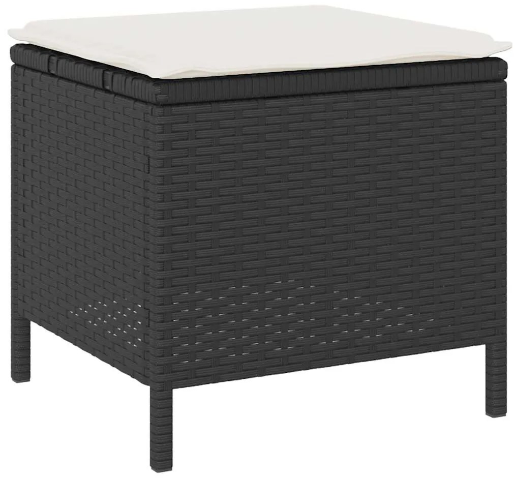 vidaXL Σέτ φαγητού για κήπο Μαύρο συνθετικό ρατάν