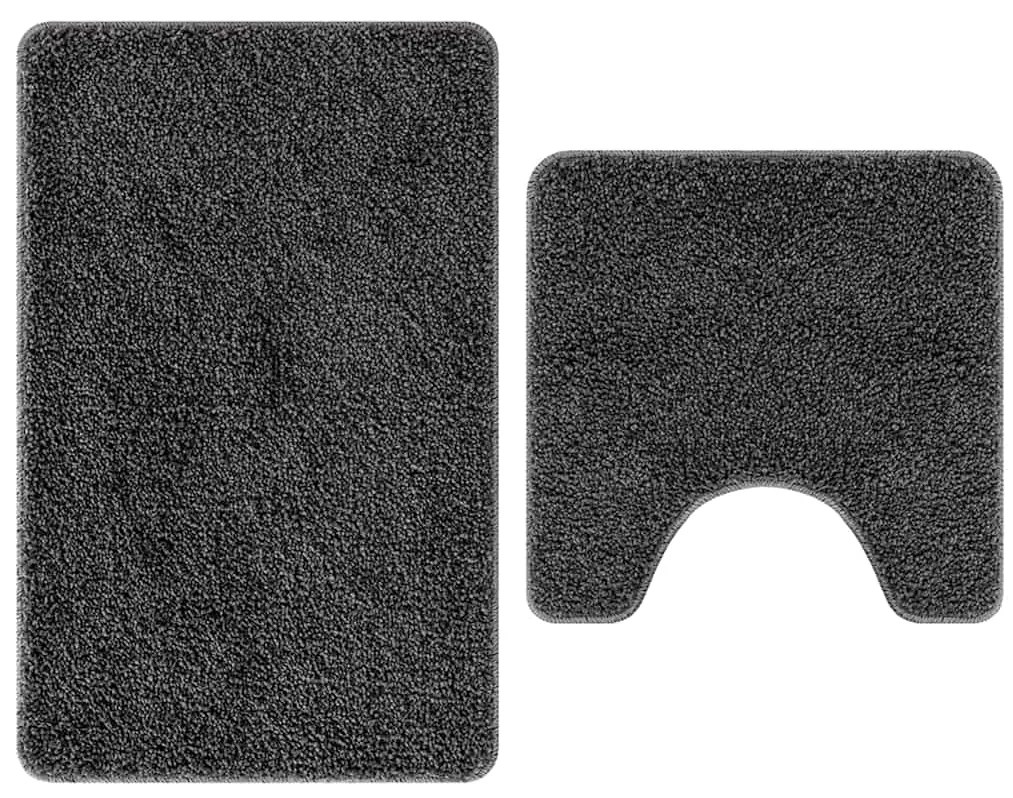 vidaXL Πατάκι μπάνιου 2 pcs Σκούρο γκρι 50 x 50 cm Πολυπροπυλένιο