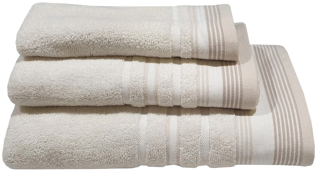 Πετσέτα Βαμβακερή Σώματος 70x140εκ. Satin Stripe Sand Komvos 7005929-7