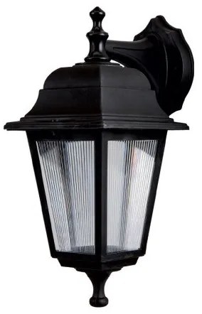 SOLME 203-0211 Vintage Επιτοίχιο Φωτιστικό Φαναράκι Μονόφωτο 1 x E27 IP44 Μαύρο Πλαστικό Σώμα-Μ19 x Π15 x Υ35cm Globostar-203-02 203-0211