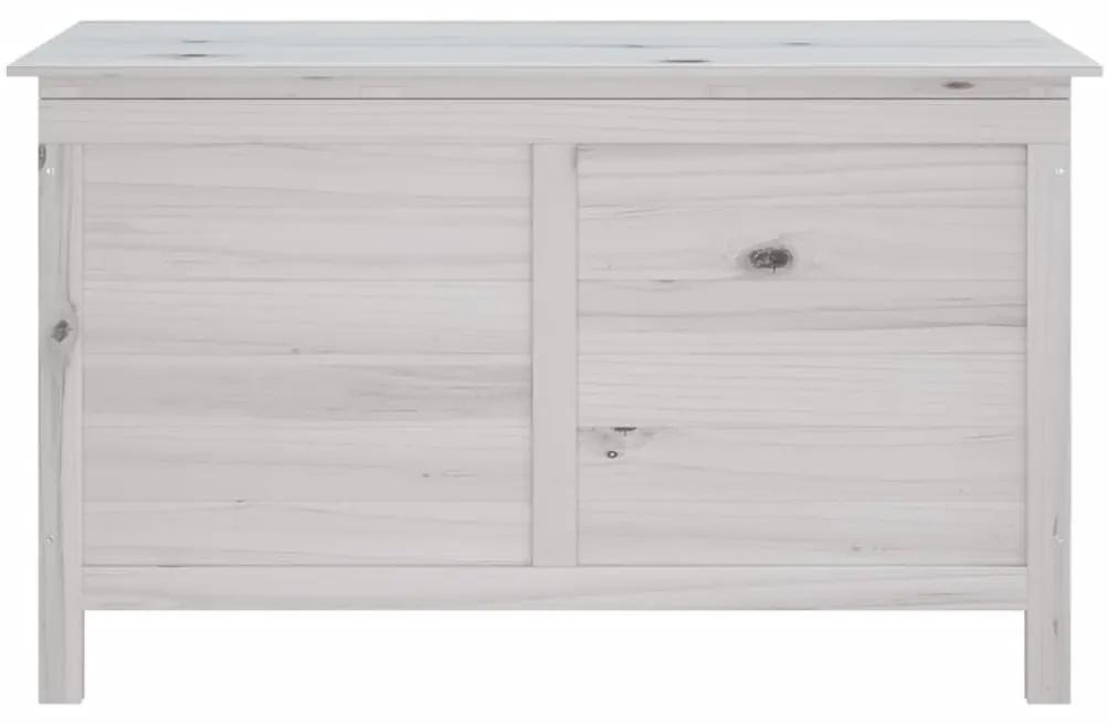 Μπαούλο Αποθ. Κήπου Λευκό 99x49,5x58,5εκ Μασίφ Ξύλο Ελάτης - Λευκό