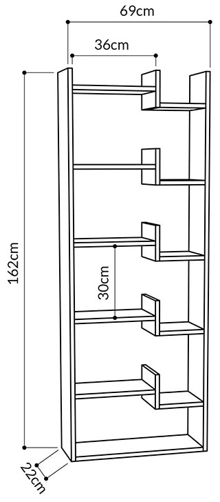 ΒΙΒΛΙΟΘΗΚΗ OPPA MEGAPAP ΧΡΩΜΑ ΦΥΣΙΚΟ ΟΞΙΑΣ/ΑΝΘΡΑΚΙ 60X22X162ΕΚ.