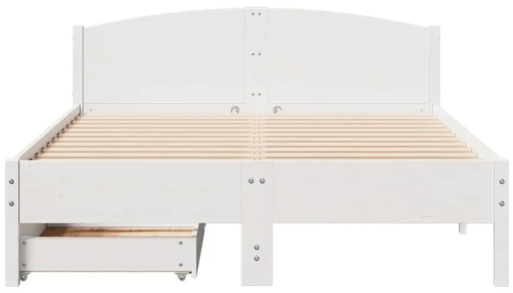 vidaXL Σκελετός Κρεβ. Χωρίς Στρώμα Λευκό 120x200 εκ Μασίφ Πεύκο