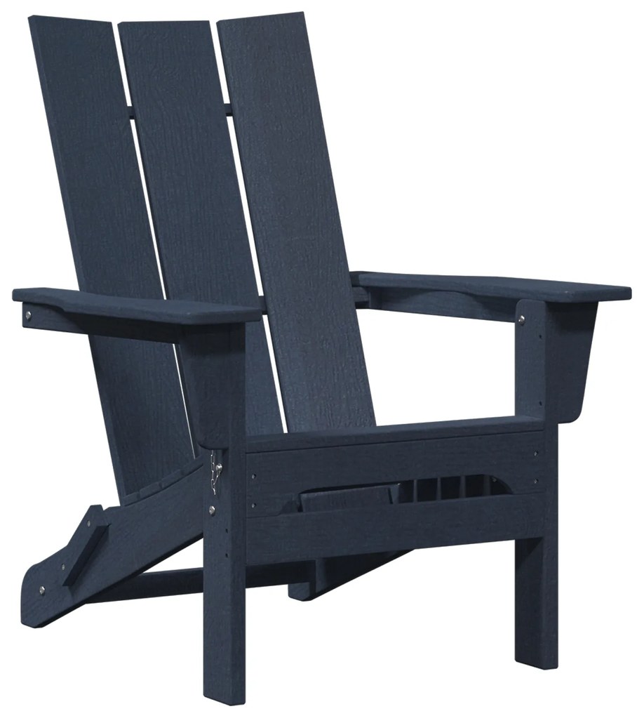 vidaXL Folding Adirondack Chair Ναυτικό Μπλε 74.5x80.5x90 εκ. HDPE