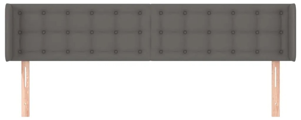 vidaXL Κεφαλάρι με Πτερύγια Γκρι 203x16x78/88 εκ. Συνθετικό Δέρμα