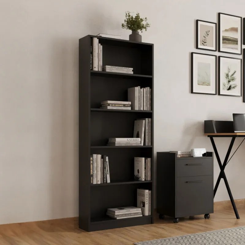 ΒΙΒΛΙΟΘΗΚΗ MAX PAKOWORLD ΣΕ ΑΝΘΡΑΚΙ ΑΠΟΧΡΩΣΗ 58X23X170ΕΚ