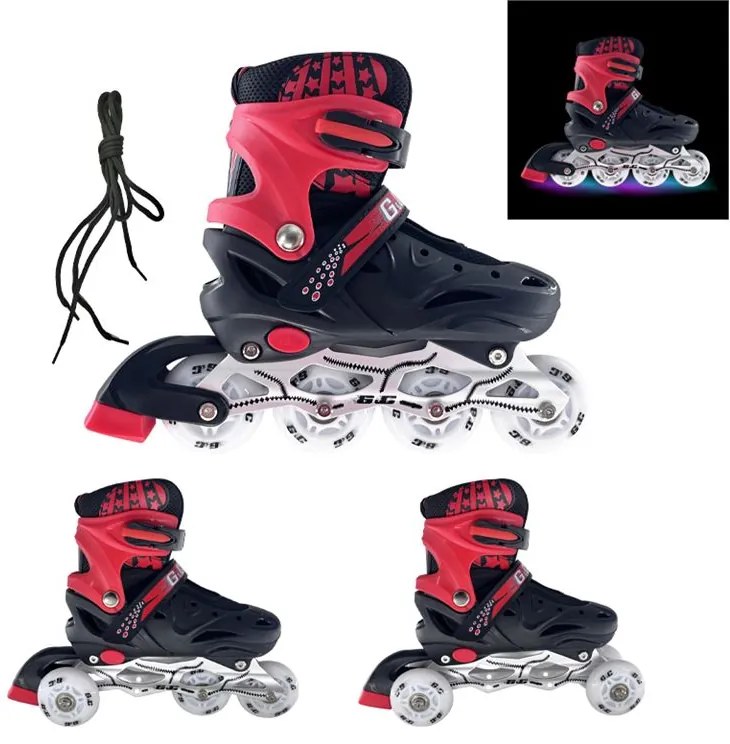 Αυξομειούμενα Rollers G&C SK10 ΣΕΤ 3ΣΕ1 ΜΑΥΡΟ/ΚΟΚΚΙΝΟ LED-Small (29-32)