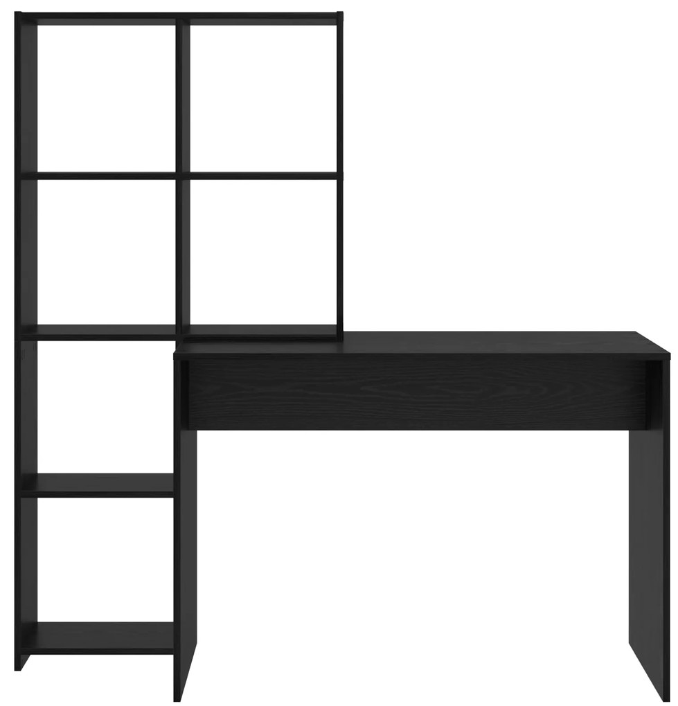 vidaXL Γραφείο Μαύρη δρυς 138.5 x 55 x 143 εκ Επεξεργασμένο ξύλο