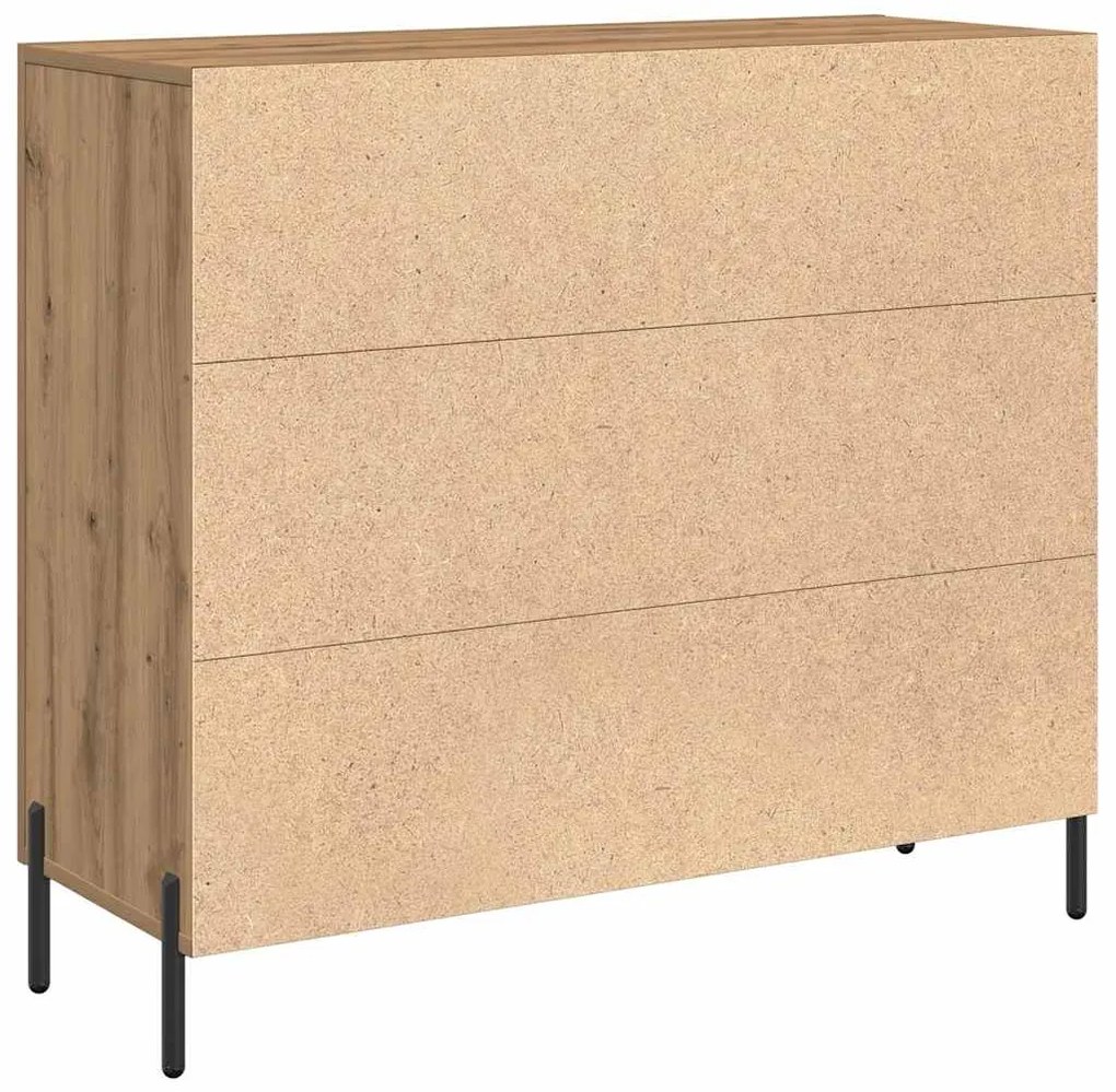 vidaXL Πλαϊνό γραφείο artisan δρυς 90 x 34 x 80 εκ. Επεξεργασμένο ξύλο