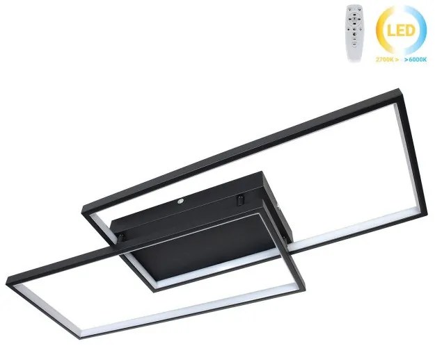 Φωτιστικό οροφής LED 34W 80Χ34Χ8 εκ. μαύρο με controller - GLOBOBOX 602162-602162-Μαύρο 602162
